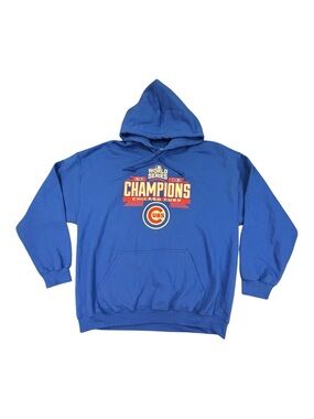 Gildan Chicago Cubs 2016 World Series Champions Hoodie Blue Mens XL Sweatshirt